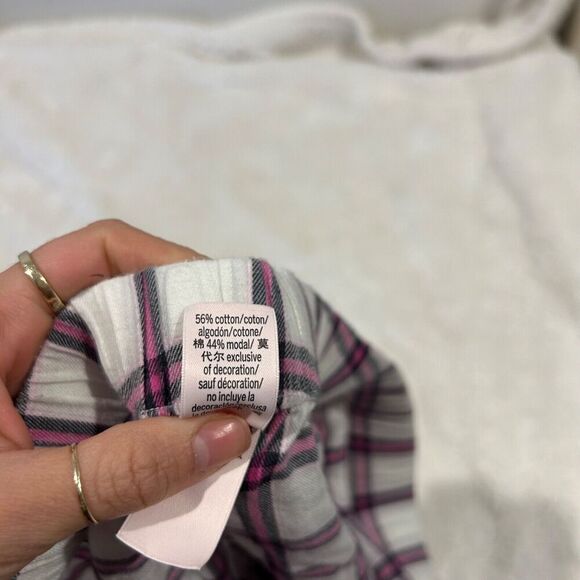 Victoria Secret PJ Set Long Sleeve VS Top & Pants Pink Plaid Pajamas Sz‎ XS - Picture 5 of 8